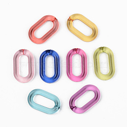 Transparent Acrylic Linking Rings, Quick Link Connectors, for Cable Chains Making, Unwelded, Oval, Mixed Color, 27x16.5x4.5mm, Inner Diameter: 18x7.5mm(OACR-T024-02-J)