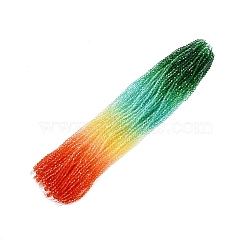 Gradient Color Baking Painted Glass Bead Strands, Faceted, Bicone, Colorful, 6x5.5mm, Hole: 1.2mm, about 47pcs/strand, 10.43''(26.5cm)(DGLA-A039-T6mm-A013)