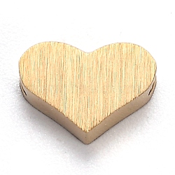 304 Stainless Steel Charms, Heart, Golden, 6x8.5x3mm, Hole: 1.8mm(STAS-H105-15G)