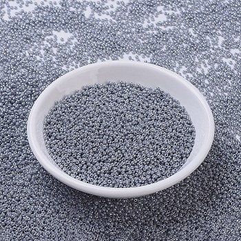 MIYUKI Round Rocailles Beads, Japanese Seed Beads, 11/0, (RR443) Opaque Gray Luster, 11/0, 2x1.3mm, Hole: 0.8mm, about 5500pcs/50g