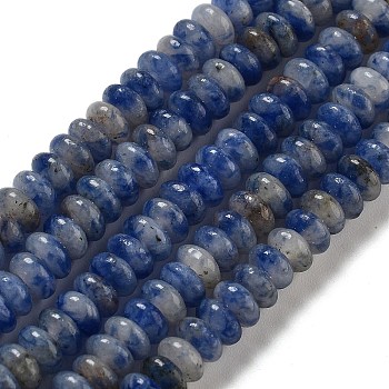 Natural Blue Spot Jasper Beads Strands, Rondelle, 4~4.5x2~2.5mm, Hole: 1mm, about 157~162pcs/strand, 15.16~15.55''(38.5~39.5cm)