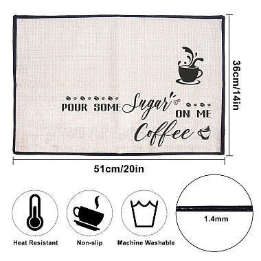 Posavasos de algodón y lino con tema de café.(AJEW-WH0201-017)-2