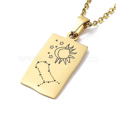 colliers pendentif rectangle avec douze constellations(NJEW-D069-01G-03)-2