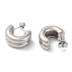 304 Stainless Steel Round Stud Earrings(EJEW-Z022-28P)-2