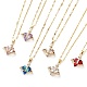 Heart with Cross Light Gold Brass Micro Pave Cubic Zirconia Pendant Necklaces(NJEW-E105-12KCG)-1