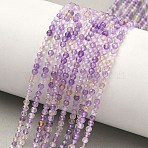 Natural Ametrine Beads Strands, Round, Feceted, 2mm, Hole: 0.5mm, about 172~173pcs/strand, 15.16''(38.5cm)(G-K407-A01-2mm)