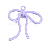 Baking Paint Alloy Pendants, Bowknot, Lilac, 45x42x6mm, Hole: 3mm(FIND-G080-02F)