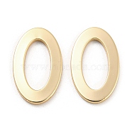 Brass Linking Rings, Oval Connector, Real 18K Gold Plated, 15.5x9.5x1mm(KK-Q789-54G)
