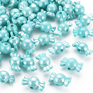 Opaque Acrylic Beads, AB Color, Candy, Medium Turquoise, 17x9x9mm, Hole: 2mm, about 943pcs/500g(MACR-S153-83-I04)