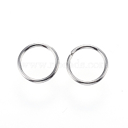304 Stainless Steel Jump Rings, Open Jump Rings, Stainless Steel Color, 18 Gauge, 10x1mm, Inner Diameter: 8mm(STAS-E147-40P-10mm)
