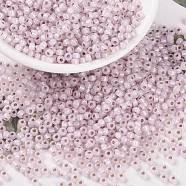 MIYUKI Round Rocailles Beads, Japanese Seed Beads, (RR2357) Silverlined Pale Rose Opal, 8/0, 3mm, Hole: 1mm, about 422~455pcs/bottle, 10g/bottle(SEED-JP0009-RR2357)