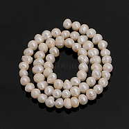1 Strand Natural Cultured Freshwater Pearl Beads Strands, Potato, Bisque, 5~5.5x6~7x5~6mm, Hole: 0.7mm, about 65pcs/strand, 13.70 inch(34.8cm)(PEAR-CA0001-15C)