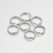 Brass Split Rings, Double Loops Jump Rings, Silver Color Plated, 6x1.5mm, Hole: 1mm, about 5mm inner diameter, Single Wire: 0.5mm, about 480pcs/50g(X-KK-E647-10S-6mm)