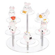6-Tier Acrylic Action Figure Display Risers, Round Tiered Jewelry Organizer Holder, for Nail Polish, Doll, Cosmetic Display, Clear, Finish Product: 15.3x15.3x9.7cm(ODIS-WH0030-53)