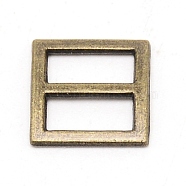 Alloy Slide Buckles, Square, Antique Bronze, 10x10x1mm(FIND-WH0100-46B-AB)