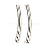 304 Stainless Steel Tube Beads, Curved Tube, Stainless Steel Color, 20x2mm, Hole: 1.5mm(STAS-B047-27D-P)