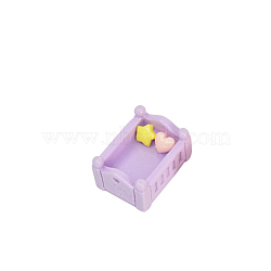 Resin Dollhouse Beds, Miniature Ornaments, for Garden Dollhouse Accessories, Plum, 30x22mm(PW-WGB89EB-02)