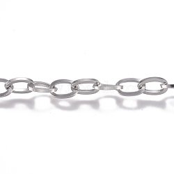 Tarnish Resistant 304 Stainless Steel Chain, Cable Chain, Unwelded, Stainless Steel Color, 6x3.5x0.8mm(CHS-G017-10P-0.8mm)