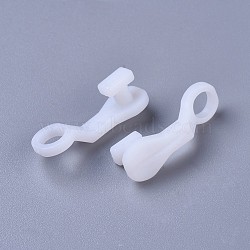 Window Curtain Hooks, for Top of Curtains Plastic Fittings Single Hooks For Curtains, White, 28x9x2~9.5mm, 50pcs/bag(FIND-WH0043-63)