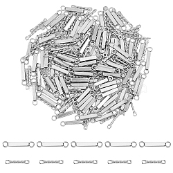 200Pcs 2 Styles 304 Stainless Steel Connector Charms, Twist & Cuboid, Stainless Steel Color, 12~13x2~3x1.2~2mm, Hole: 1~1.8mm, 100pcs/style(STAS-DC0011-16)