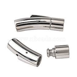304 Stainless Steel Bayonet Clasps, Column, Stainless Steel Color, 30x9x8mm, Hole: 6mm(STAS-I013-6mm)