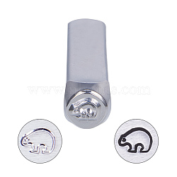 BENECREAT Iron Metal Stamps, for Imprinting Metal, Wood, Leather, Elephant Pattern, 64.5x10x10mm(AJEW-BC0005-19K)