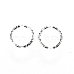 Tarnish Resistant 304 Stainless Steel Jump Rings, Open Jump Rings, Stainless Steel Color, 18 Gauge, 10x1mm, Inner Diameter: 8mm(STAS-E147-40P-10mm)