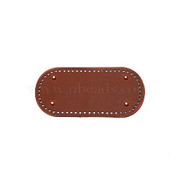 PU Leather Knitting Crochet Bags Bottom, with Iron Findings, for Bag Bottom Accessories, Oval, Sienna, 25.5x12.1x0.4cm, Hole: 5mm(FIND-WH0094-53A-03)