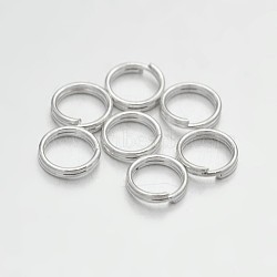 Brass Split Rings, Double Loops Jump Rings, Silver Color Plated, 6x1.5mm, Hole: 1mm, about 5mm inner diameter, Single Wire: 0.5mm, about 480pcs/50g(X-KK-E647-10S-6mm)