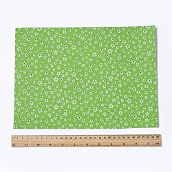 Floral Pattern Printed A4 Polyester Fabric Sheets, Self-adhesive Fabric, for Garment Accessories, Lime Green, 30x21.5x0.03cm(DIY-WH0158-63A-07)