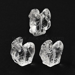 Chinese Zodiac Natural Quartz Crystal Carved Beads, Rock Crystal Animal Beads, Chick, 20x20x9mm, Hole: 1.4mm(G-D300-01A)