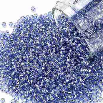 TOHO Round Seed Beads, Japanese Seed Beads, (33) Silver Lined Light Sapphire, 11/0, 2.2mm, Hole: 0.8mm, about 1110pcs/bottle, 10g/bottle