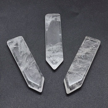 Natural Quartz Crystal Cabochons, Rock Crystal Cabochons, Sword, 51.5~54x12.5~14x5~6mm