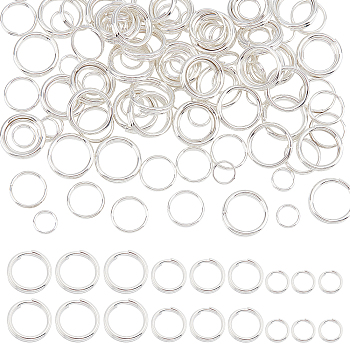 DICOSMETIC 120Pcs 3 Styles 304 Stainless Steel Split Rings, Double Loops Jump Rings, Silver, 5~10x1~2mm, Inner Diameter: 3.8~8mm, Single Wire: 0.5~1mm, 40pcs/style