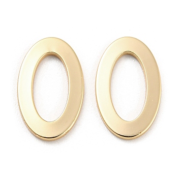 Brass Linking Rings, Oval Connector, Real 18K Gold Plated, 15.5x9.5x1mm