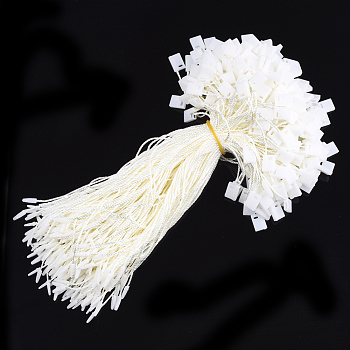 Polyester Cord with Seal Tag, Plastic Hang Tag Fasteners, Creamy White, 185~195x1mm, about 850pcs/bag