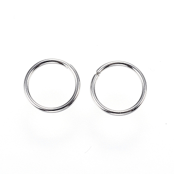 304 Stainless Steel Jump Rings, Open Jump Rings, Stainless Steel Color, 18 Gauge, 10x1mm, Inner Diameter: 8mm