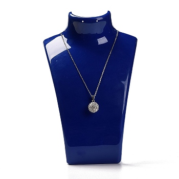 Plastic Necklace Bust Display Stands, Midnight Blue, 6.4x13.6x22cm