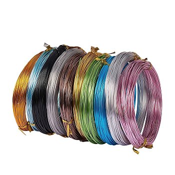Round Aluminum Wire, Mixed Color, 18 Gauge, 1mm, about 65.61 Feet(20m)/roll, 10 rolls/box