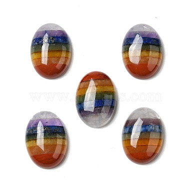 Cabochons de pierres précieuses mélangées naturelles chakra(G-F724-01A)-4