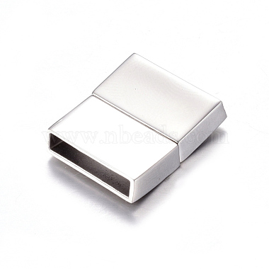 304 Stainless Steel Magnetic Clasps with Glue-in Ends(X-STAS-I011-15)-3