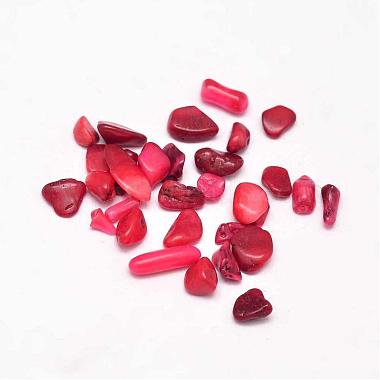 3mm Red Chip Natural Coral Beads