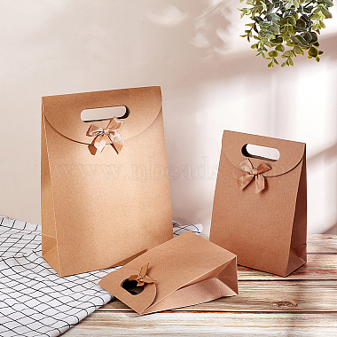 Kraft Paper Gift Bags with Ribbon Bowknot Design(CARB-PH0002-06)-7