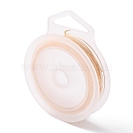Copper Wire for Jewelry Making, Long-Lasting Plated, Light Gold, 0.6mm, about 10m/roll(CWIR-WH0002-A03)