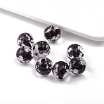 Transparent Acrylic Beads, Round, Black, 10mm, Hole: 2.1mm(PW-WG13D30-09)