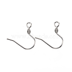 Tarnish Resistant 304 Stainless Steel Earring Hooks, with Horizontal Loop, Stainless Steel Color, 17x17.5x2.5mm, Hole: 2mm, Pin: 0.7mm(X-STAS-D448-038P)