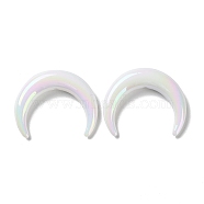 Opaque Acrylic Beads, Moon, White, 27.5x33x7mm, Hole: 2mm(OACR-B019-02B)