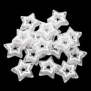 Acrylic Beads, Bead in Bead, Star, White, 21.5x22x6mm, Hole: 3mm, about 280pcs/500g(SACR-G033-02E)