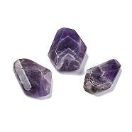 Natural Amethyst Beads, No Hole/Undrilled, Faceted, Nuggets, 20.5~27.5x13~21x6~7mm(G-F747-01C)
