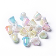 Two Tone Opaque Acrylic Beads, Mixed Color, 8x8x11mm, Hole: 1.5mm(SACR-K004-02)